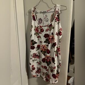 Fashion Nova Floral Mini Dress - White and Red